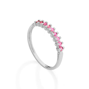 RHODIUM PLATED RING WITH ZIRCONIA