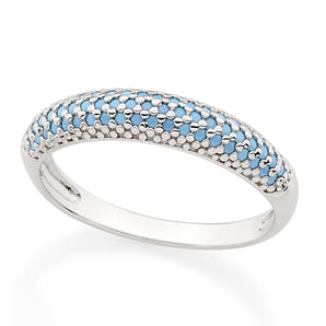 RHODIUM PLATED RING WITH ZIRCONIA