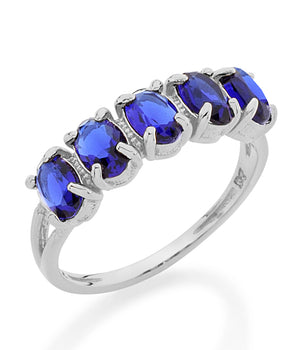 RHODIUM PLATED RING WITH CRYSTAL