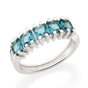 RHODIUM PLATED RING WITH CRYSTAL