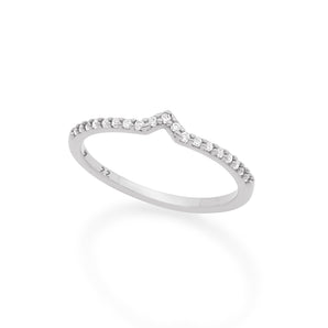 RHODIUM PLATED RING WITH ZIRCONIA