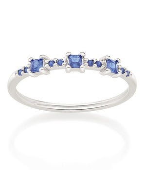 RHODIUM PLATED RING WITH ZIRCONIA