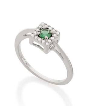 RHODIUM LUCID DREAMS RING IN GREEN