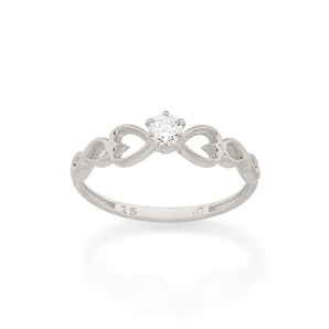 RHODIUM FOREVER LOVE ENGAGEMENT RING