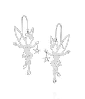 RHODIUM PLATED EARRING WITH CRYSTAL