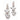 RHODIUM PLATED EARRING WITH ZIRCONIA