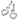 RHODIUM PLATED EARRING WITH CRYSTAL AND ZIRCONIA