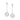 RHODIUM PLATED EARRING WITH PEARL AND ZIRCONIA