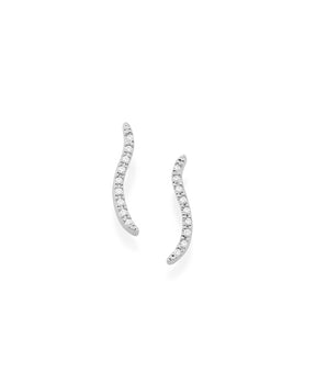 RHODIUM PLATED EARRING WITH ZIRCONIA