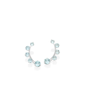 RHODIUM PLATED EARRING WITH CRYSTAL