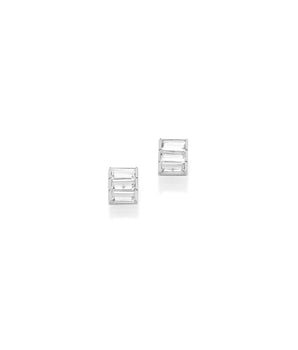 RHODIUM PLATED EARRING WITH CRISTALS