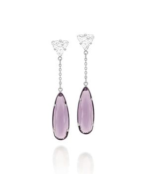 RHODIUM PLATED EARRING WITH ZIR AND CRISTALS
