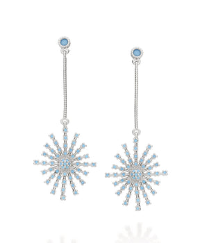 RHODIUM PLATED EARRING WITH ZIR