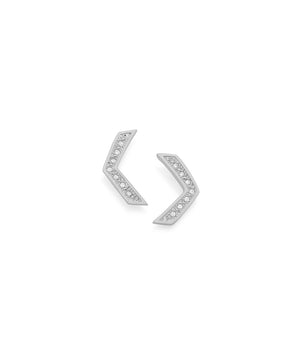 RHODIUM PLATED EARRING WITH ZIRCONIA