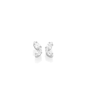 RHODIUM PLATED EARRING WITH ZIRCONIA