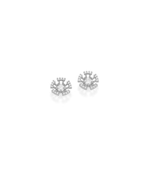RHODIUM PLATED EARRING WITH ZIRCONIA