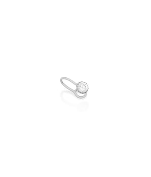 RHODIUM PLATED EARRING WITH ZIRCONIA