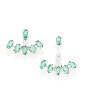 RHODIUM PLATED EARRING WITH CRYSTAL