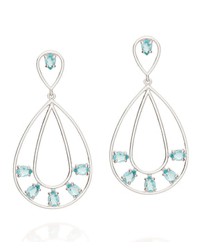 RHODIUM PLATED EARRING WITH ZIRCONIA