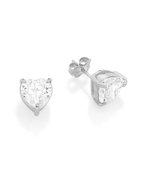 RHODIUM PLATED EARRING WITH ZIRCONIA
