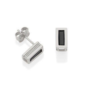 RHODIUM PLATED EARRING WITH CRYSTAL