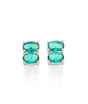 RHODIUM PLATED EARRING WITH CRYSTAL