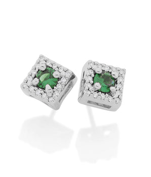 RHODIUM LUCID DREAMS EARRING IN GREEN