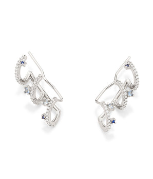 RHODIUM PLATED EARRING WITH ZIRCONIA
