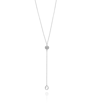 RHODIUM PLATED CHAIN WITH CRYSTAL