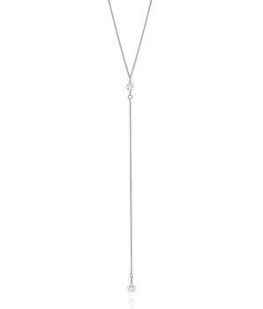 RHODIUM PLATED CHAIN WITH ZIRCONIA