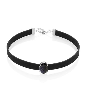 RHODIUM PLATED CHAIN WITH CRYSTAL