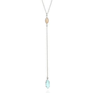 RHODIUM PLATED CHAIN WITH CRYSTAL