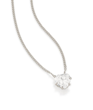 RHODIUM SMALL HEART NECKLACE