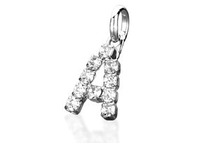 RHODIUM PLATED PENDANT WITH CRYSTAL