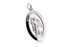 SAINT EXPEDITUS PENDANT RHODIUM PLATED