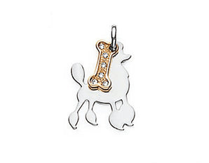 RHODIUM PLATED PENDANT WITH ZIRCONIA