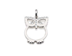 RHODIUM PLATED PENDANT WITH ZIRCONIA