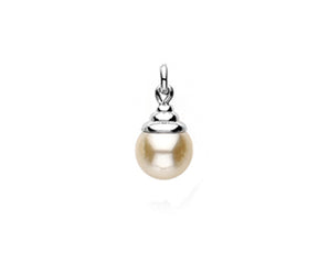 RHODIUM PLATED PENDANT WITH PEARL