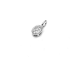 RHODIUM PLATED PENDANT WITH ZIRCONIA
