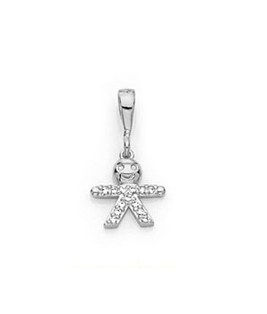 RHODIUM PLATED PENDANT WITH ZIRCONIA