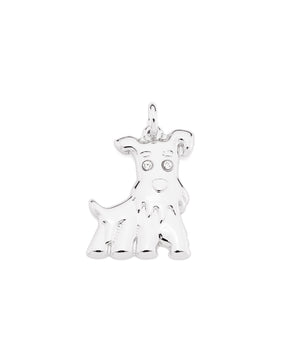 RHODIUM PLATED KID'S PENDANT WITH CRYSTAL