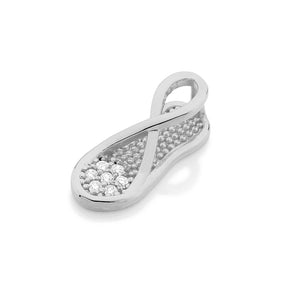 RHODIUM PLATED PENDANT WITH ZIRCONIA
