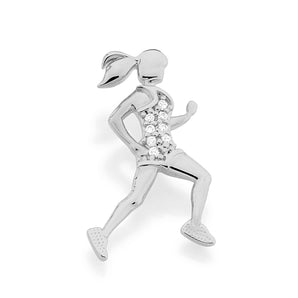 RHODIUM PLATED PENDANT WITH ZIRCONIA
