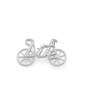 RHODIUM PLATED PENDANT WITH ZIRCONIA