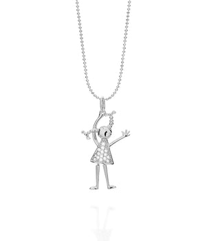 RHODIUM PLATED PENDANT WITH ZIRCONIA