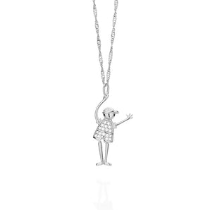 RHODIUM PLATED PENDANT WITH ZIRCONIA