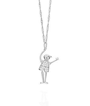 RHODIUM PLATED PENDANT WITH ZIRCONIA