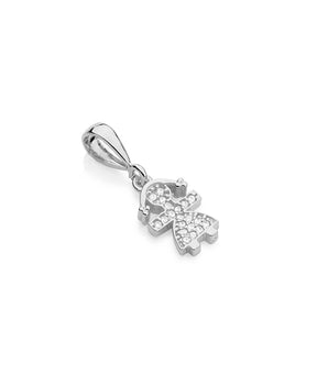 RHODIUM PLATED PENDANT WITH ZIRCONIA