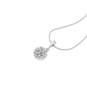 RHODIUM PLATED PENDANT WITH ZIRCONIA