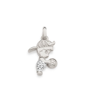 RHODIUM PLATED PENDANT WITH ZIRCONIA